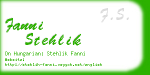 fanni stehlik business card